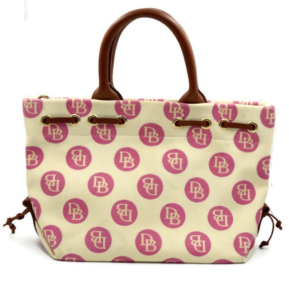 Dooney and Bourke White and Pink Small Tulip Tassel Tote Purse Bag EUC - Picture 2 of 8